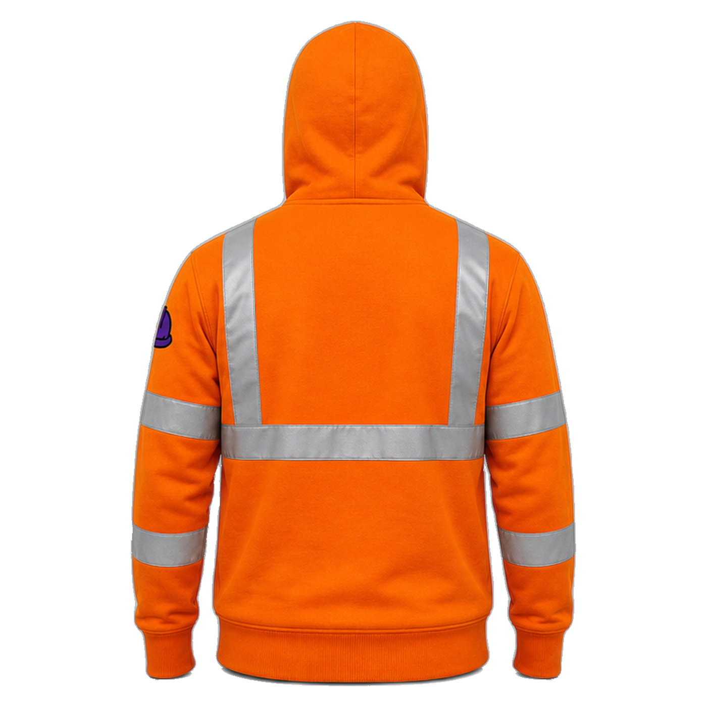 Crohn's Crew workwear hoodie orange back transparent product photo